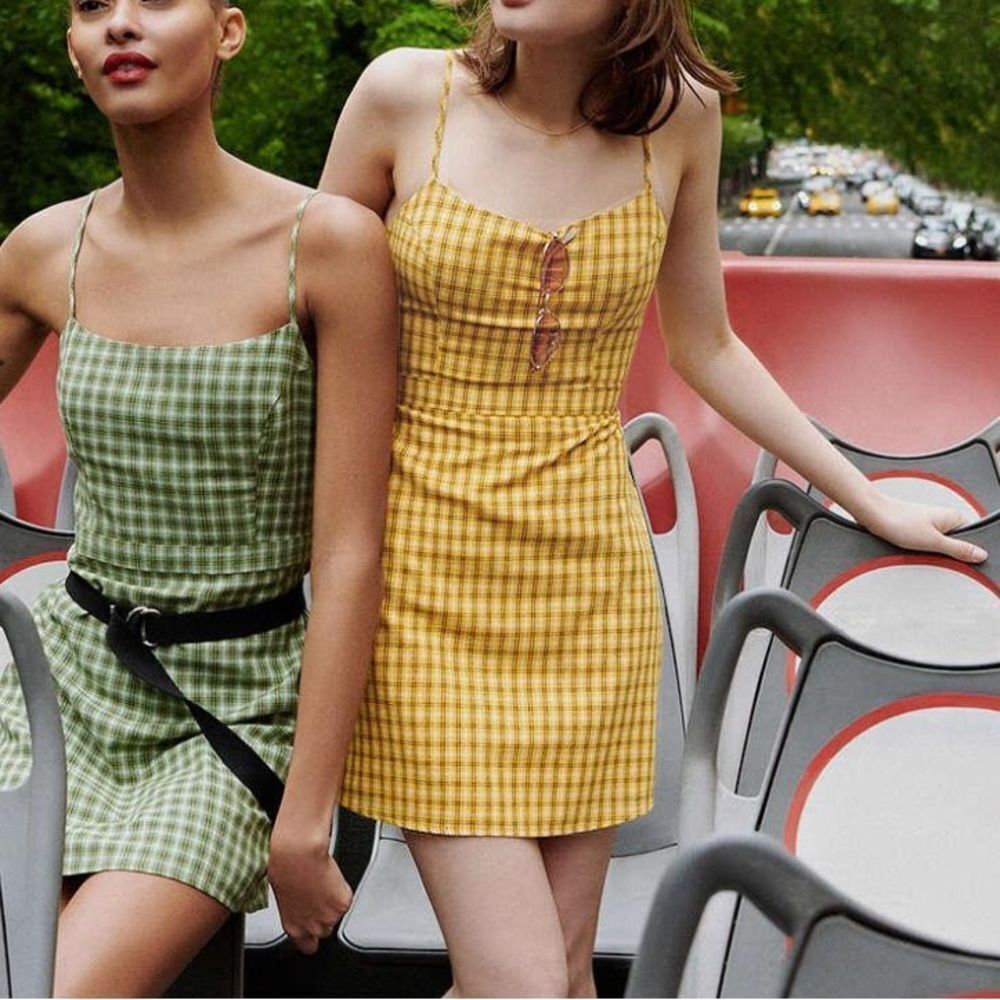 Urban‎ Outfitters Yellow Emma Plaid Mini Dress